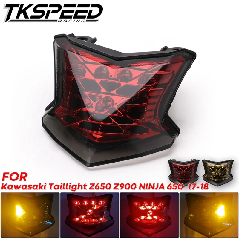 

Motorcycle LED Rear Tail Light Brake Stop Light Turn Signals For Kawasaki Taillight Z650 Z900 NINJA 650 ABS 2017 2018
