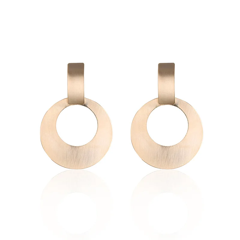 

Large Earrings Circle Geometric Round Stud Earring Party Gold Alloy Vintage Simple Big Fashion Jewelry for Aretes Femme Wedding