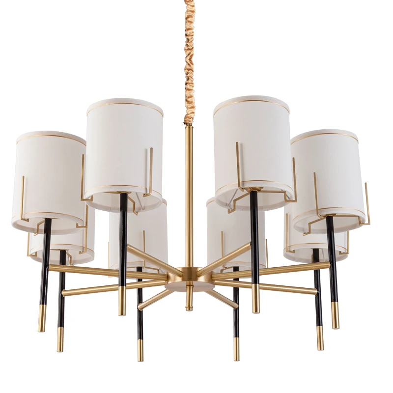 

American postmodern full copper chandelier lamp new Chinese style household restaurant