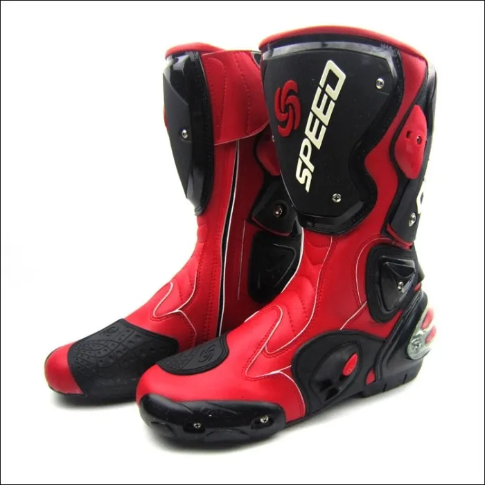 Новая модель мотоциклетные ботинки/Мотоцикл Гонки обувь/велосипедные ботинки/сапоги для верховой езды b1001 - Цвет: Красный