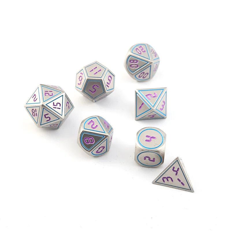 Многогранная Rpg Dobbelstenen Dnd Metalen наборы Подземелья и Драконы Tafel Spel набор Dados Groen Digitale