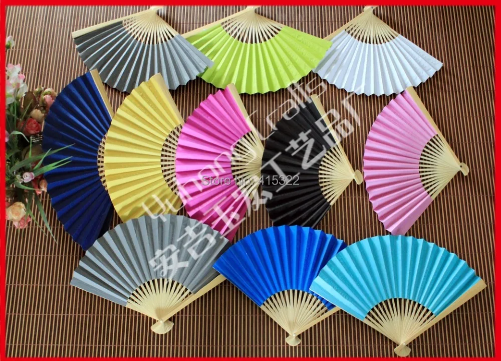 100pcs/lot colorful paper fan wedding gift favor free shippinggift