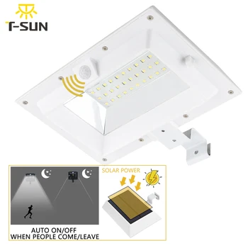 

T-SUNRISE 30 LED PIR Motion Sensor Solar Lights Gutter Solar Power Light Garden Solar Lighting Sensor Light for Wall Yard