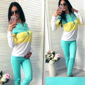 

Autumn Fashion Women Tracksuits Striped Fashion Hoodies Long Pants Two piece set Women Kawaii Kpop Casual Femme Outwear z30