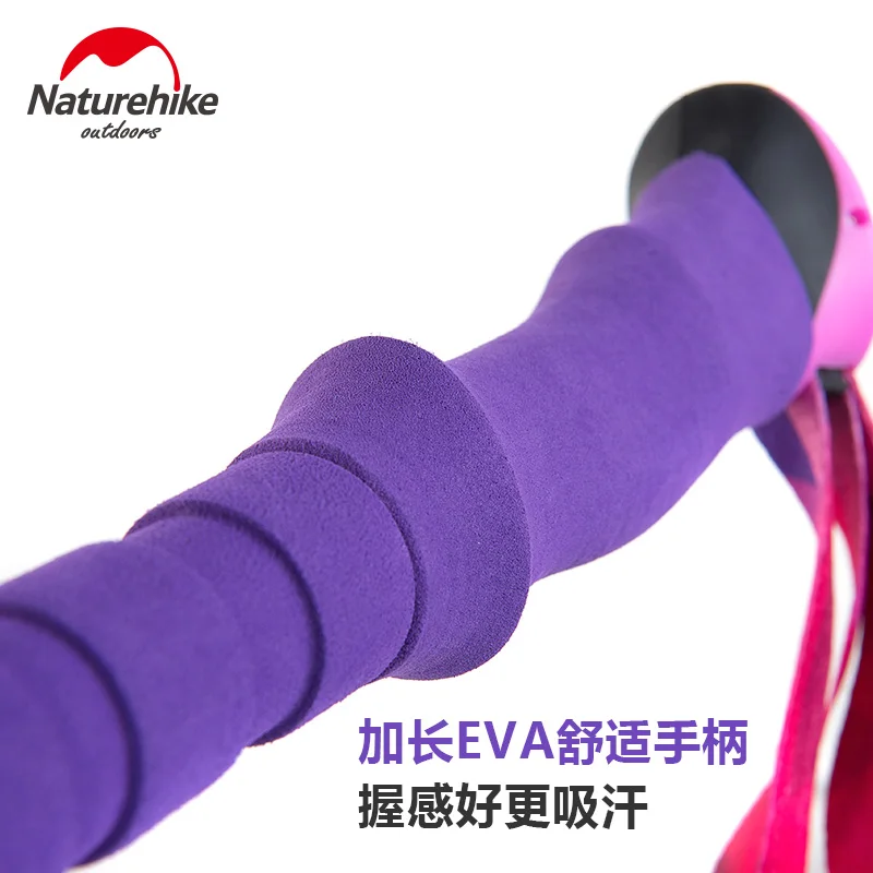 Naturehike exterior Superlight modelo de aleación de fibra de carbono palos de 3 secciones bastones ajustables para caminar Trekking Alpenstock