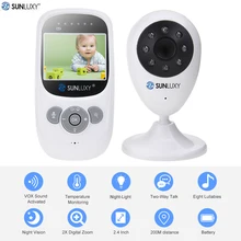 SUNLUXY 2.4” Color Video Wireless Baby Monitor Night Light Babyphone Security Camera 2 Way Talk Digital Zoom Music Temperature