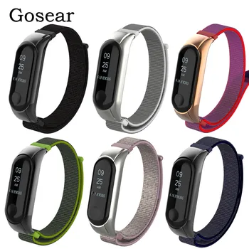 

Gosear Canvas Replacement Wristband Strap Bracelet Watchband Smart Band Accessories for Xiaomi Xiami Mi Band 3 4 Band3 Band4