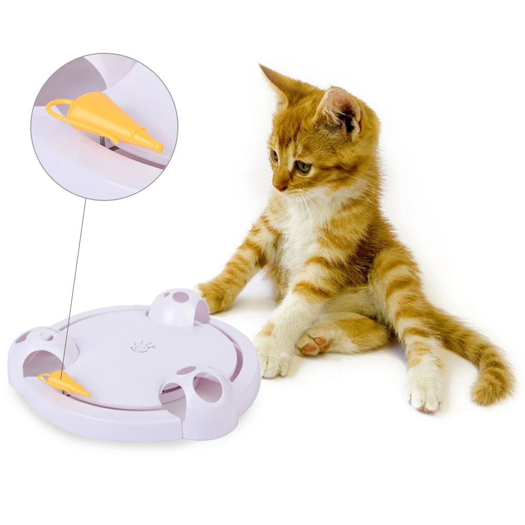 

New Cat Toys Funny Cat Interactive Pet Automatic Rotating Cat Play Teaser Plate Mice Catch Toy Electric Playing Exercise Toys