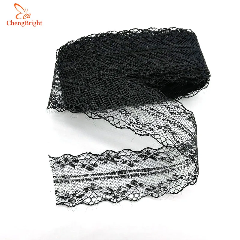 10 Yards Black Lace Ribbon Tape 40MM Wide Trim Fabric DIY Handicrafts Embroidered Cord For Sewing Decoration African Lace Fabric