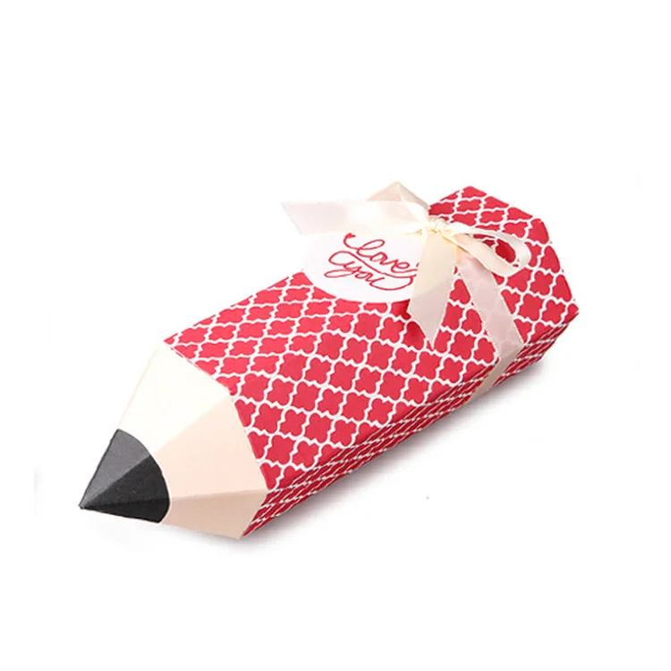 

20 Pcs Paper Gift Box For Wedding Party Kid Birthday Creative Pencil Shape Chocolate Candy Box Gift Paper Packaging Cardboard
