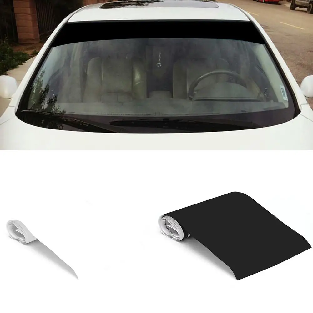 

6" X 60" Vinyl Car Sticker Windshield Banner Strip Racing Stripe Sticker Window Car Sun Visor Decorative Sunscreen Black White