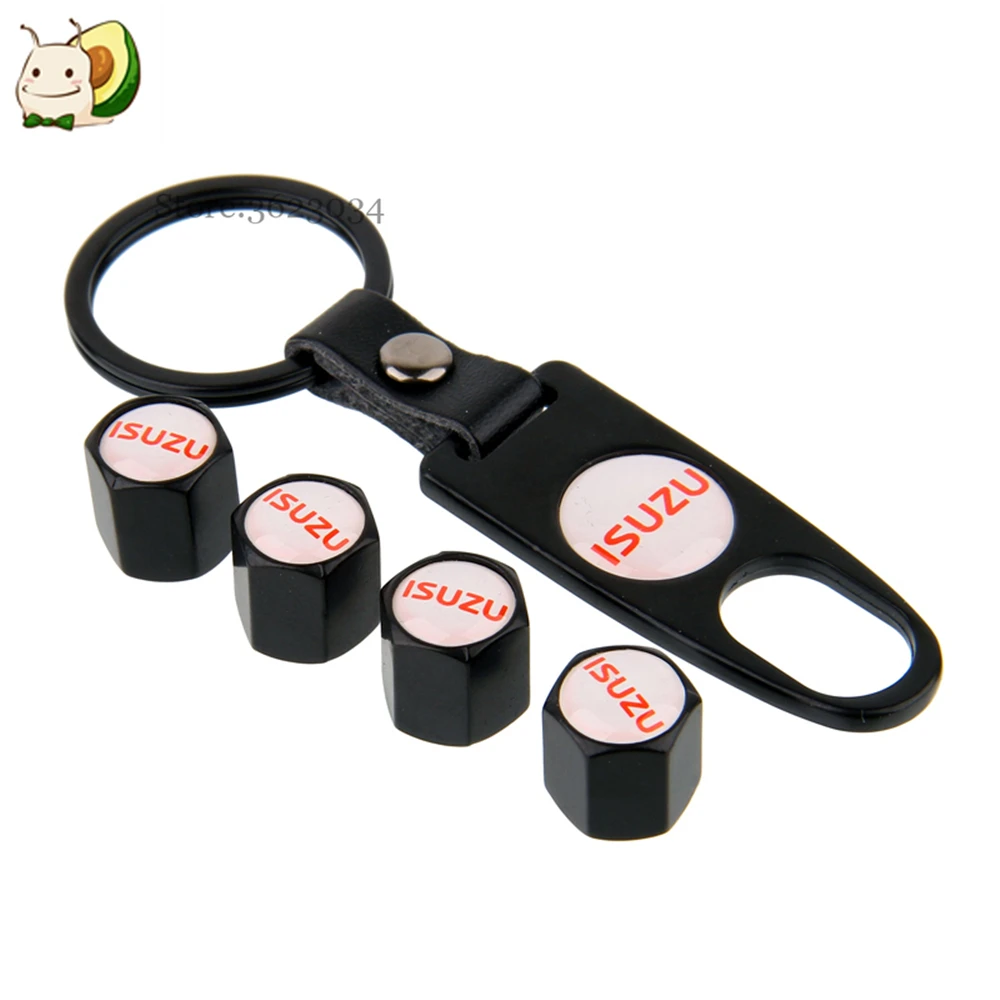 

Tire Valve Caps & Keychain For ISUZU Logo Npr Rodeo D-max Bighorn Mu-x Elf Car Wheel Decoration