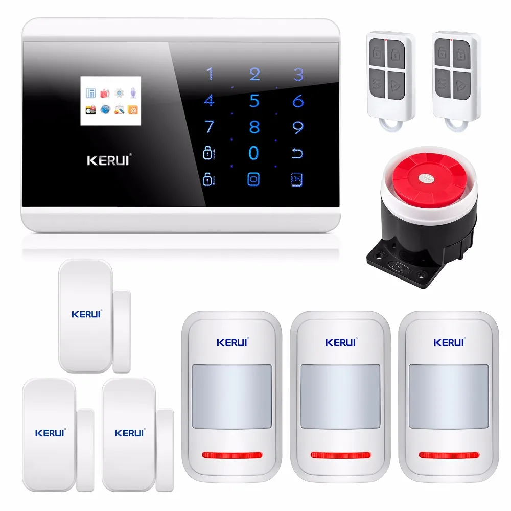 IOS APP Wireless GSM Autodial Home Alarm Security System Dual Net Touch  English Russian French Spanish Voice Dual APP Controll