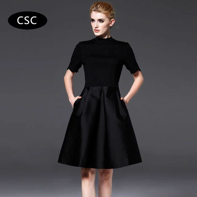 Summer Party Dress Women Short Sleeve Little Black Elegant Fashion Vintage Office Lady Business Summer Party Dress Women Short Sleeve Little Black Elegant Fashion Vintage Office Lady Business