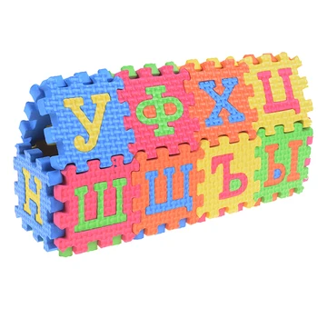 

Mini 60 Pcs 3d EVA Foam Puzzle Kids Educational Toys Russian Alphabet Letters Numbers Floor Soft Baby Mat