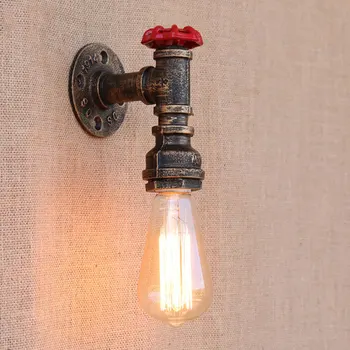 

Art deco Loft Industrial iron rust Water pipe retro wall lamp Vintage e27 sconce lights for living room bedroom restaurant bar