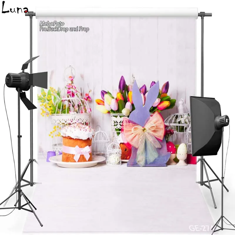 

MEHOFOTO Happy Easter Vinyl Photography Background For Children Flower New Fabric Polyester Backdrop For photo studio 274