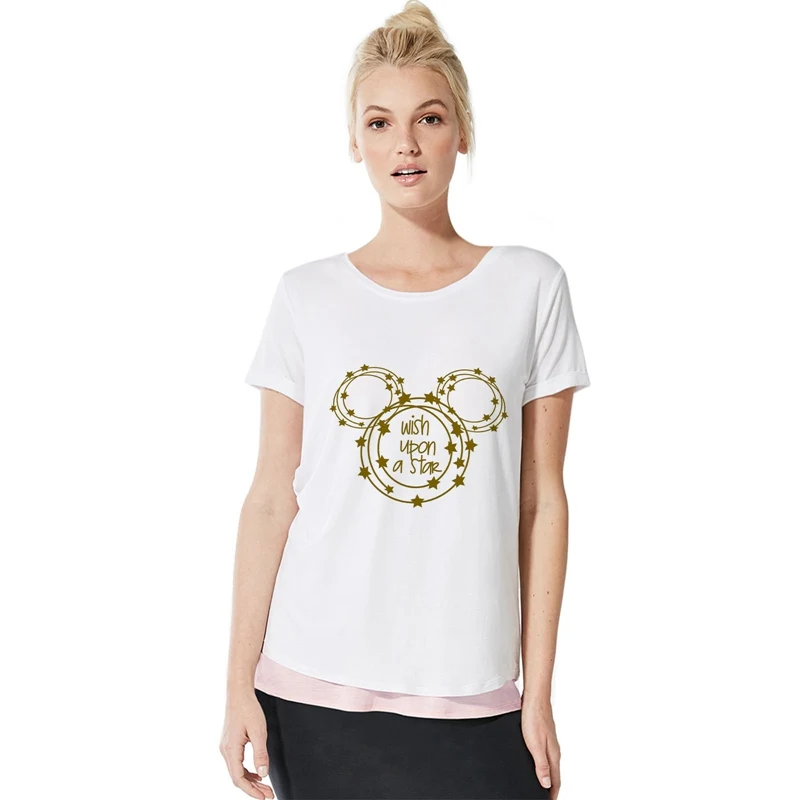 

Summer Hot New T-shirt Mickey Mouse Modal Casual Funny Kawaii Dog Cartoon Print Women's Comfortable Round Neck Short Sleeve T