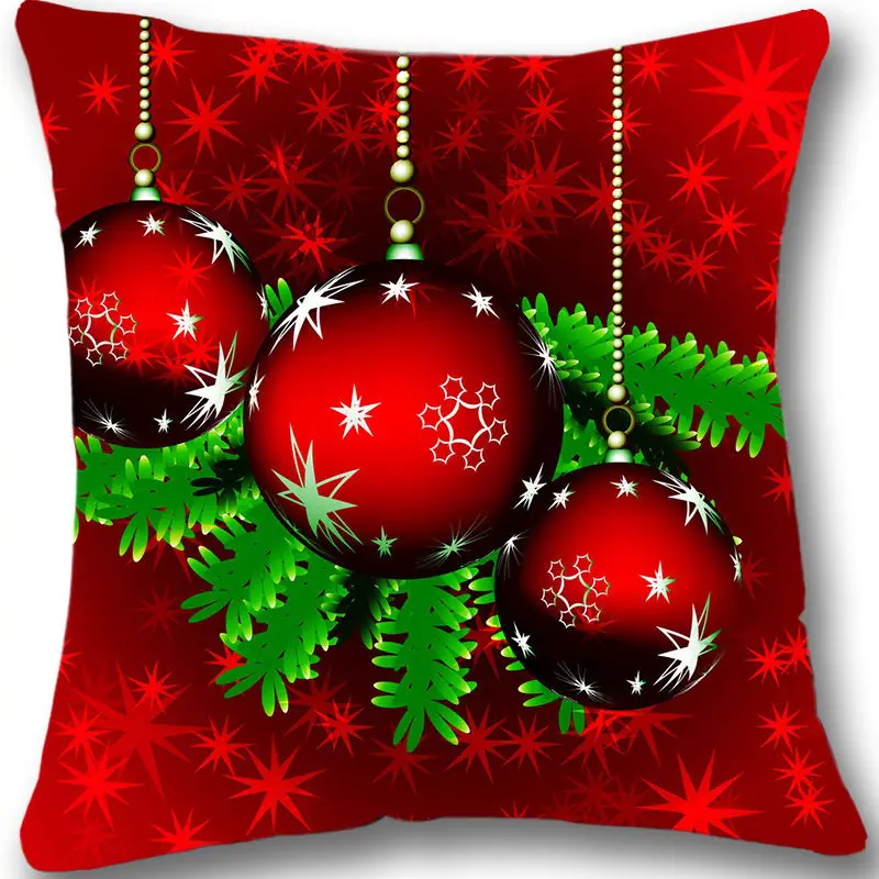 Christmas Cushion Cover Red Christmas Decorative Throw Pillow Case