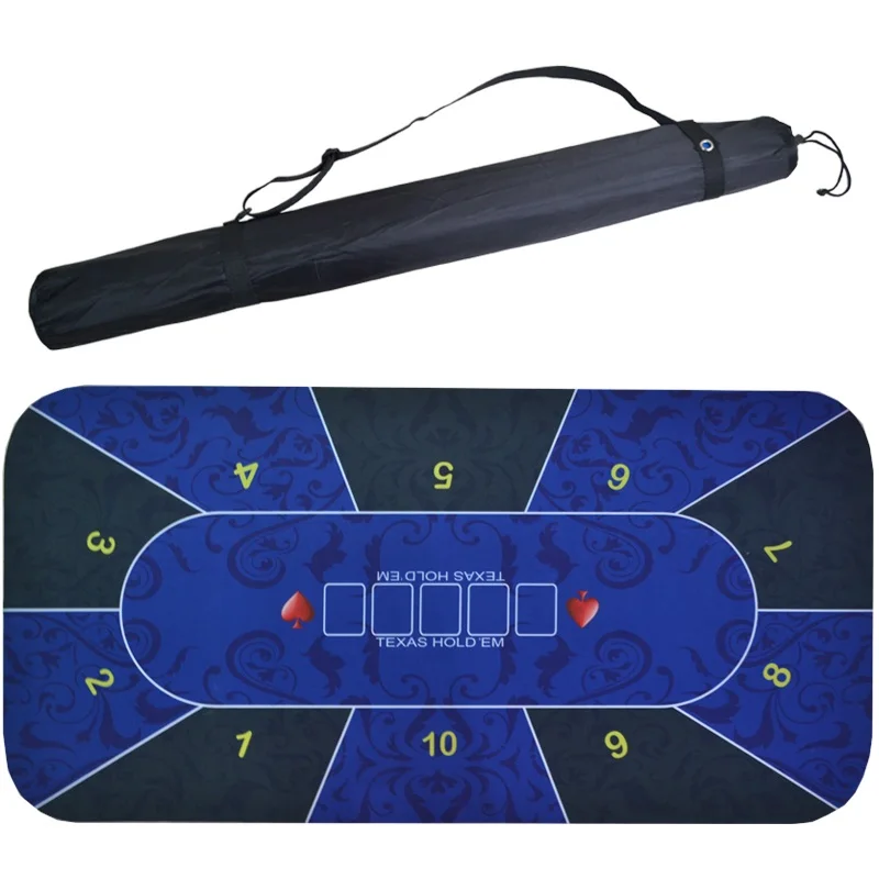 online Texas Hold em Poker Mat 1.2*0.6 m Azul e Verde jogo do teste padrão de Flor de borracha mat