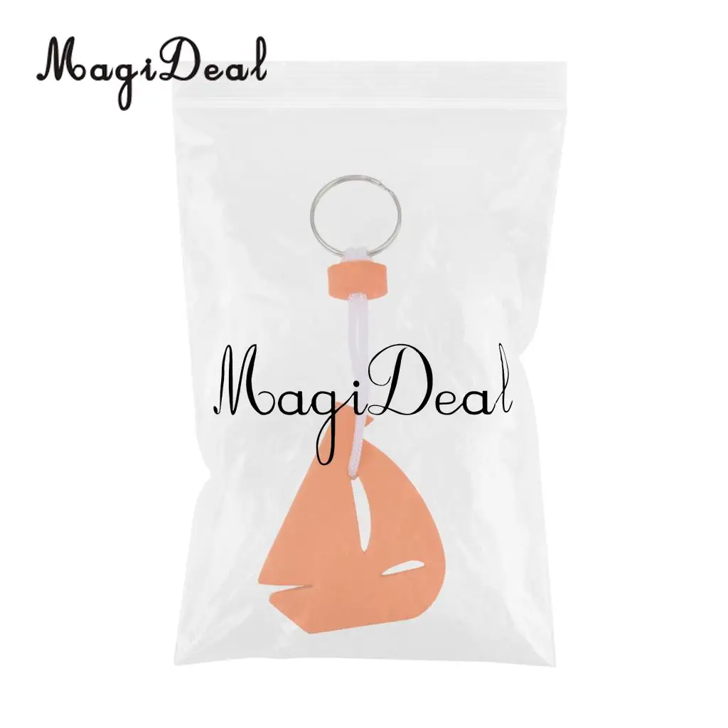 MagiDeal Yachting Boating Floating Key Chain Key Ring Keyring - Sailing Boat Orange/Yellow/Red