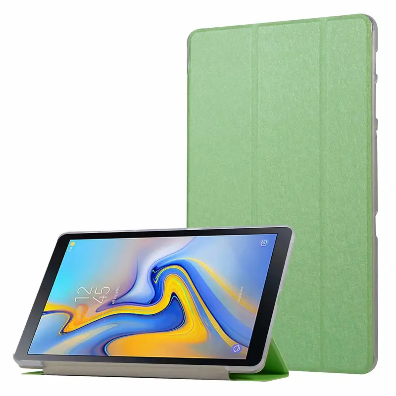 Case For Samusng Galaxy Tab A A2 10.5 inch SM-T590 T595 T597 Cover Flip Tablet Cover Leather Smart Magnetic Stand Shell - Цвет: green