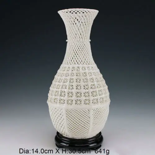 

Exquisite Vintage Handwork Carved openwork Dehua White Porcelain Vase