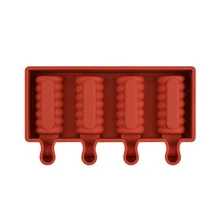 Удобная и быстрая 4 подключенная силиконовая форма для Фруктового мороженого на палочке Мороженое Форма для дома popsicle кухонная утварь