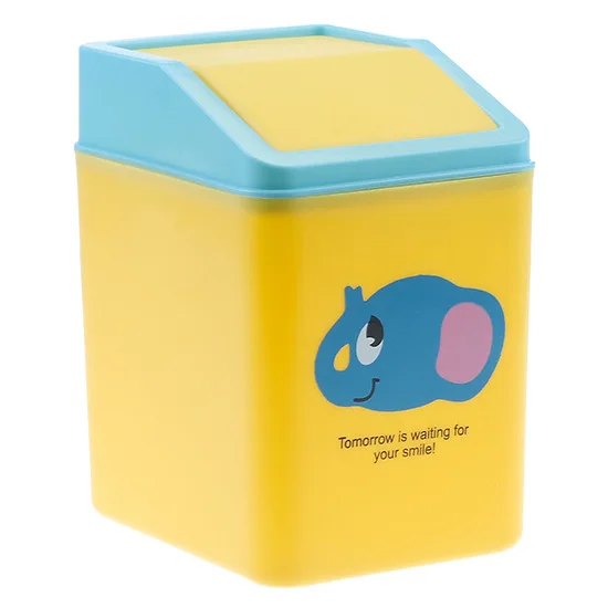 Lynnne Mini Wastebasket Desktop Trash Can Cute Waste Bin Plastic
