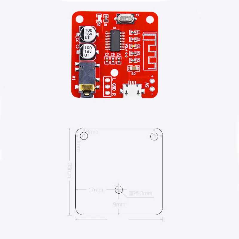 Bluetooth 4,0 аудио приемник Micro usb DC5V мощность 3,5 мм аудио без потерь музыкальная доска MP3 комплект модуль