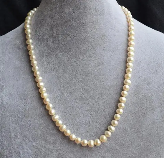 Baby's Girl's Pearl Necklace,AA 7 7.5MM White Color Genuine Freshwater