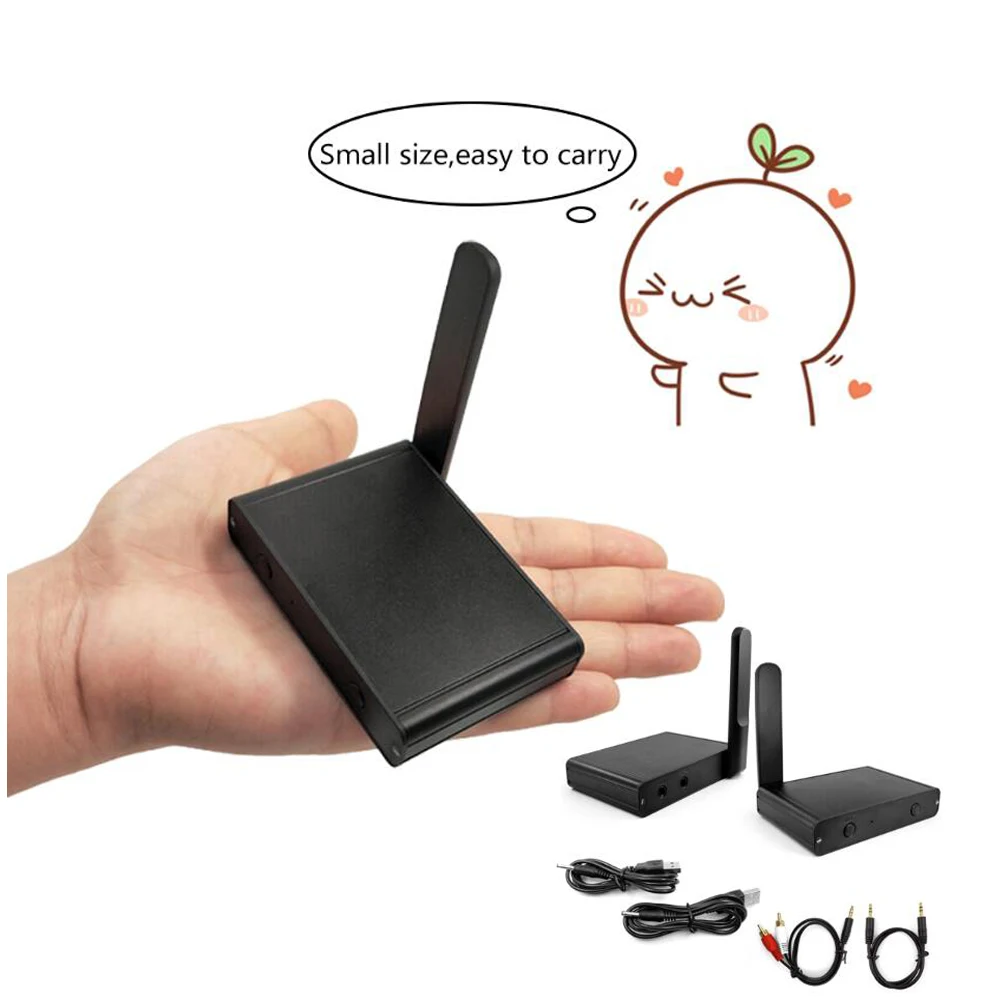 

UHF Hifi Digital Wireless Stereo Audio Transceiver Adapter Wireless Music Sound Transmitter Receiver With 3.5mm RCA Audio Cable