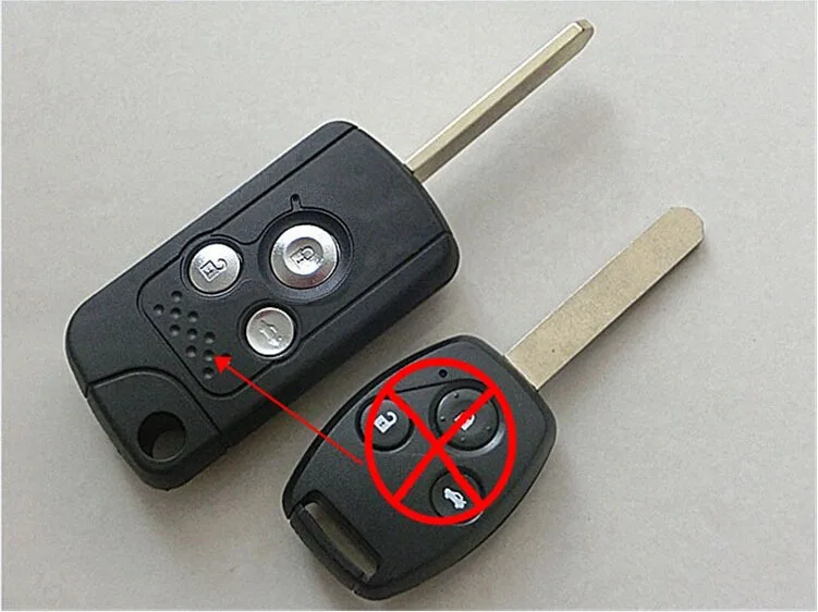 3 кнопки модифицированный флип-пульт дистанционного ключа чехол для HONDA Accord City