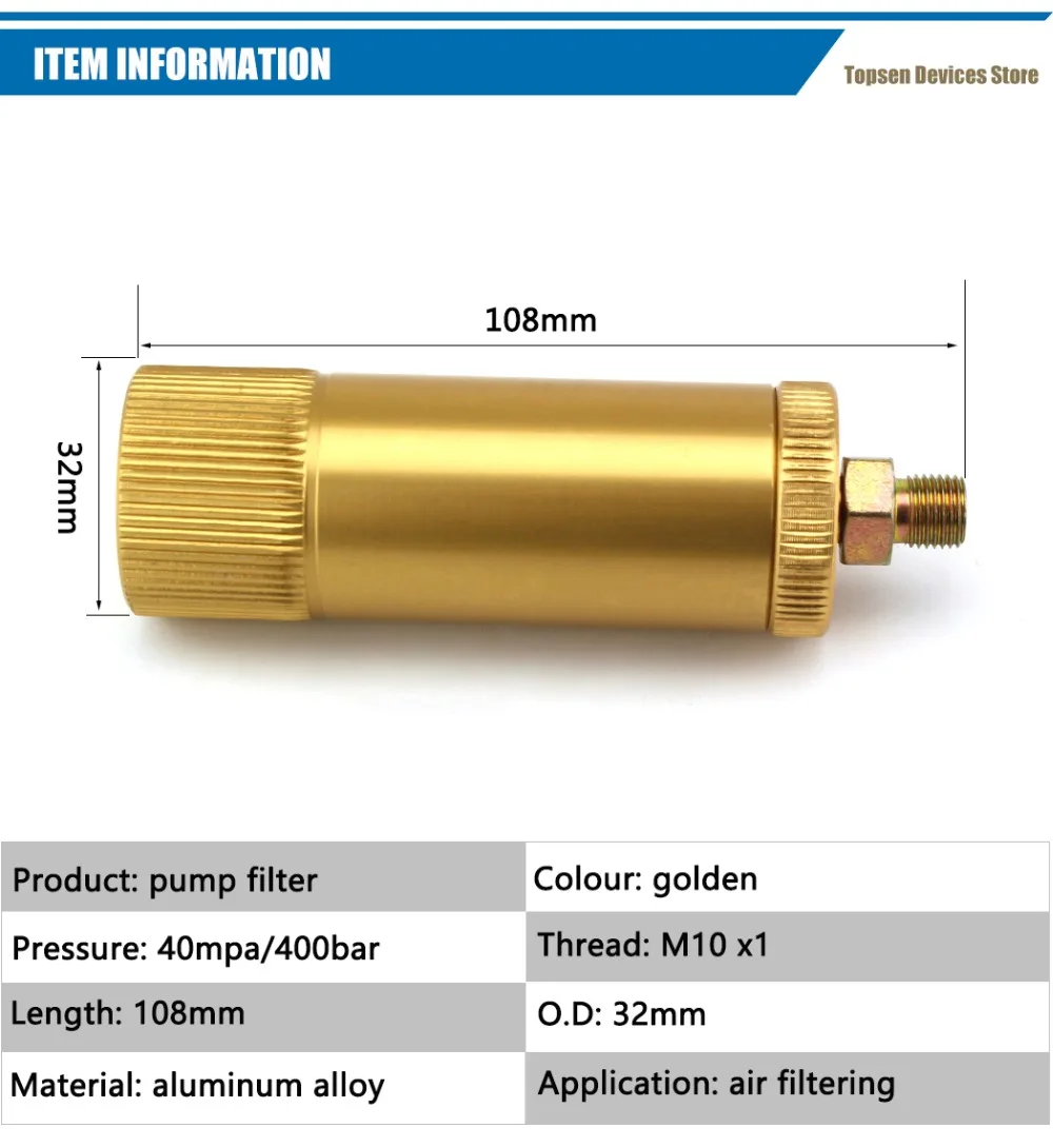 PCP Пейнтбол Airforce высокое давление насос фильтр M10x1 водоотделитель 40mpa 50 см шланг фильтрации воздуха мм 8 мм быстрый разъем