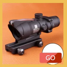 Hunting ACOG 4X32 SCOPE Fiber Source Red Green Orange Illuminated Scope Black Tan Color Tactical Riflescope