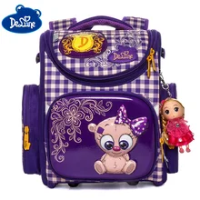 Delune 2019 New School Backpacks For Girls Boys 3D Children Orthopedic Backpack Student School Bags Grade 1-3 Mochila Infantil delune children bags for girls boys backpacks cartoon bear design mochila infantil orthopedic backpack in school bags grade 1 5
