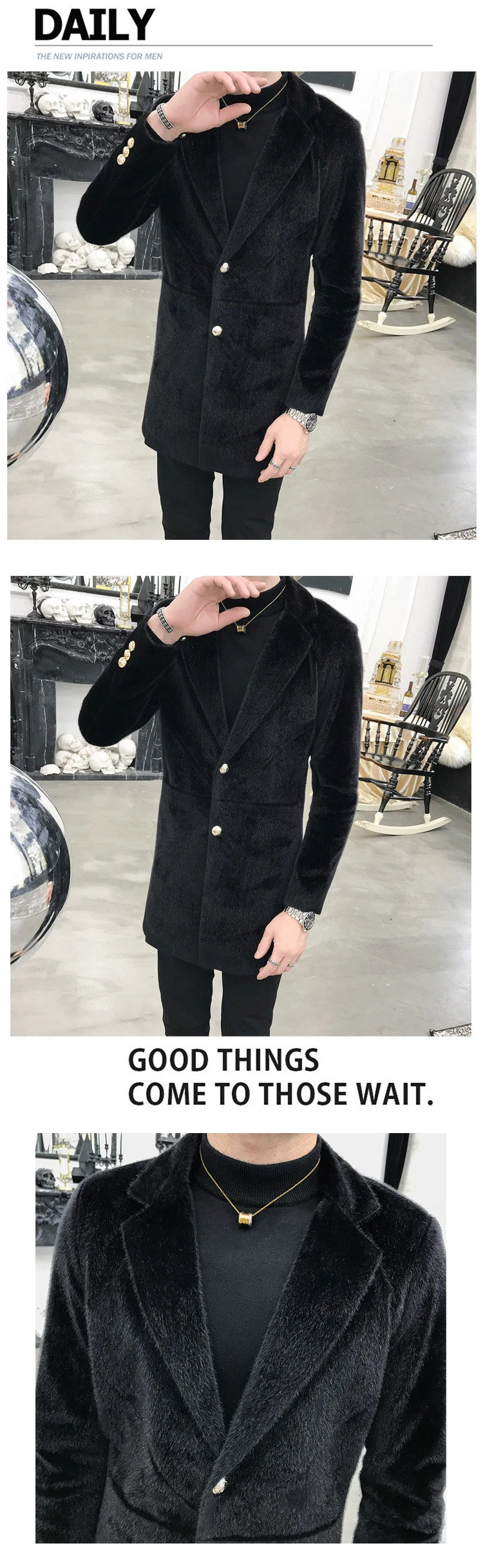 Роскошные мужские длинные пальто, черный вельветовый длинный Тренч, мужские шерстяные пальто, мужские Длинные куртки, приталенные элегантные Abrigos Hombre синие