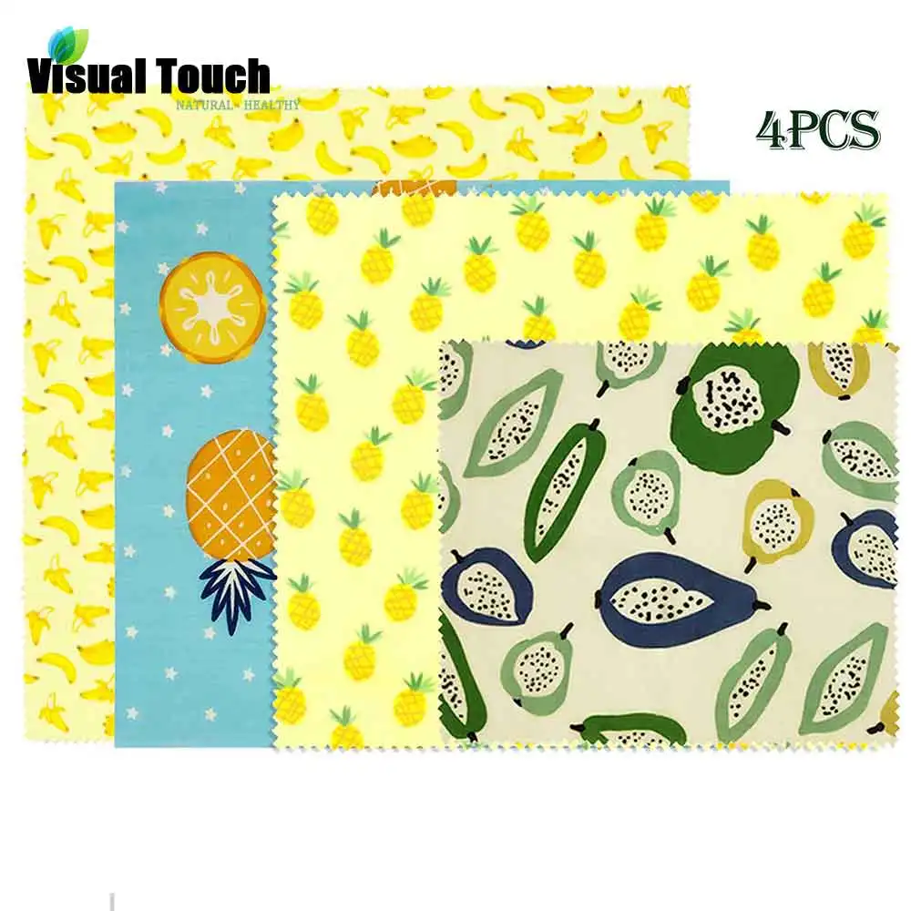 

Visual Touch Eco Friendly Organic Beeswax Cloth Sandwich Fresh Keeping Bag Lid Cover Food Beeswax Wrap Stretch Seal