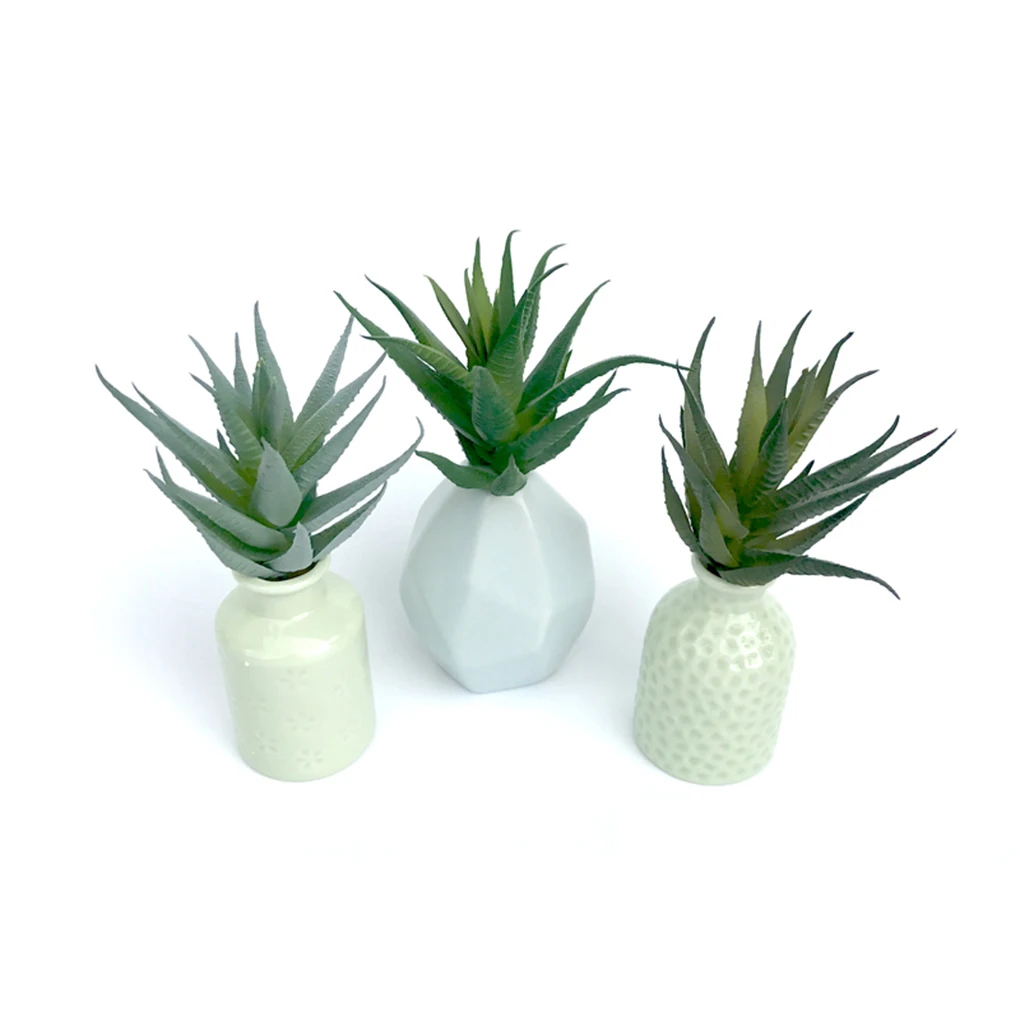 

Simulations Mini Succulents Plastic Fake Green Artificial Plants Home Bedroom Lobby Table Decorations