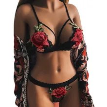 Женская сексуальная ночная рубашка с вышивкой, нижнее белье, сексуальный женский корсет с цветочным принтом, кружевной бандаж, пуш-ап Топ, бюстгальтер+ штаны, комплект нижнего белья