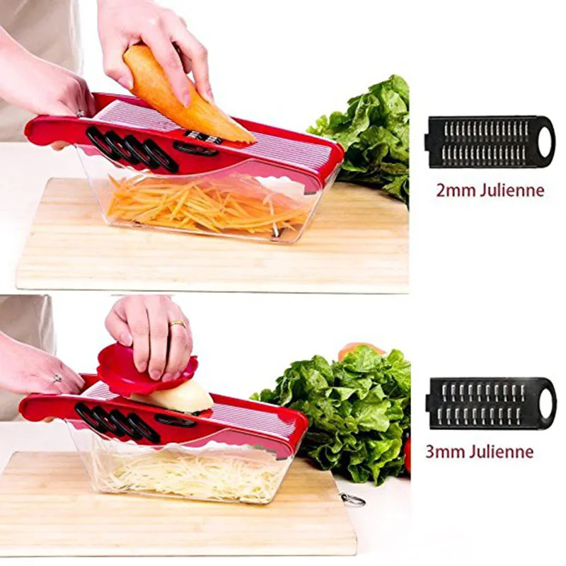 Aihogard 6 в 1 Многофункциональный нож для овощей мандолина слайсер ручной картофель морковь Фрукты Терка Dicer кухонные аксессуары
