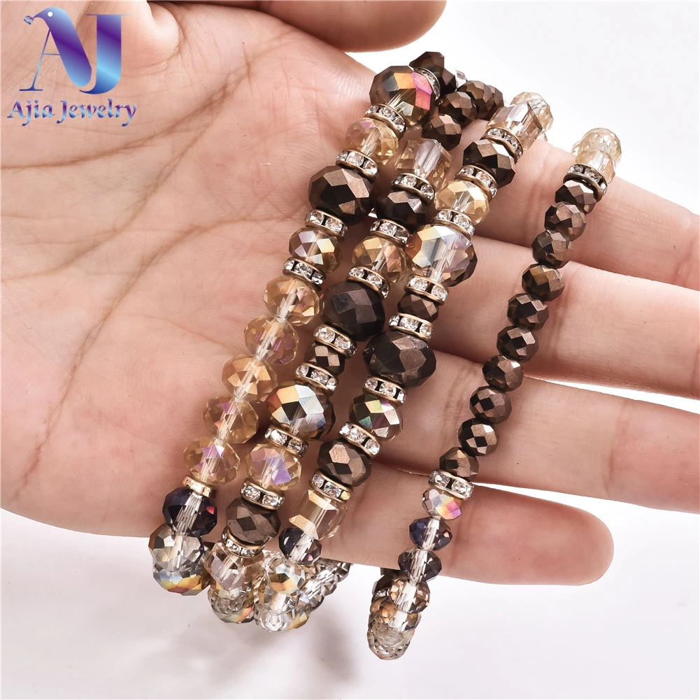 4 piezas étnicas pulsera Boho mujer oro elástico pulsera de cuentas verano cristal joyería de lujo de pulceras párr mujer moda 2019 nuevo| Pulseras de hilo| - AliExpress