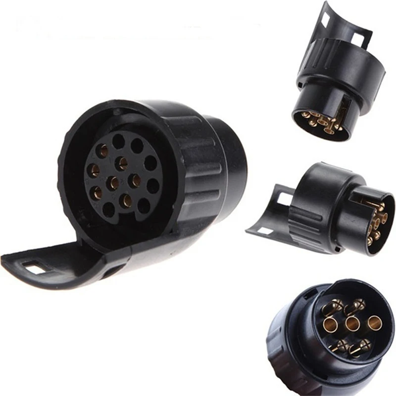 

7 Pin To 13 Pin Caravan Adaptor Towbar Towing Socket Electrical Converter 12V Plastic Trailer Adapter Connector