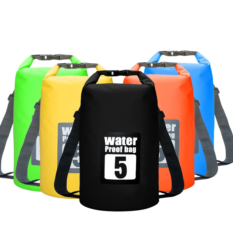 5L impermeable resistente al agua bolsa seca saco de almacenamiento paquete bolsa natación kayak piragüismo río Trekking pesca doble correas 5L impermeable resistente al agua bolsa seca saco de almacenamiento paquete bolsa natación kayak piragüismo río Trekking pesca doble correas