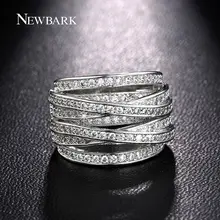 Newbark top nuevo antiguo mosaico de cristal de circón aaa color cruz de plata de múltiples capas de la vendimia doble x anillo de dedo de las mujeres de lujo bijoux