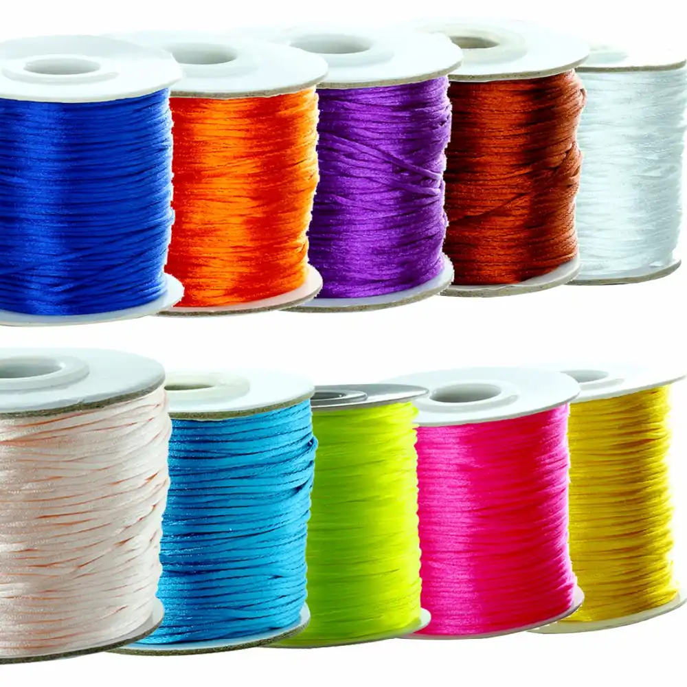 Necklace Bracelet Beading Cord tassel beading cord Satin Cord SOLD by ROLL Faux Silk Cord,Rattail Silk Cord Nylon Kumihimo Cord Macrame