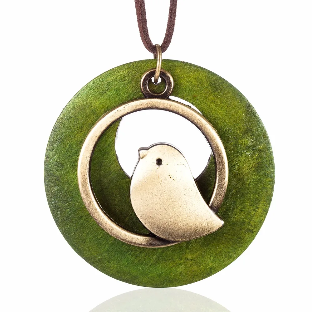 woman jewelry statement necklaces & pendants, Bird Wooden Bead pendant vintage Long necklace women christmas gift collares mujer - Image 4