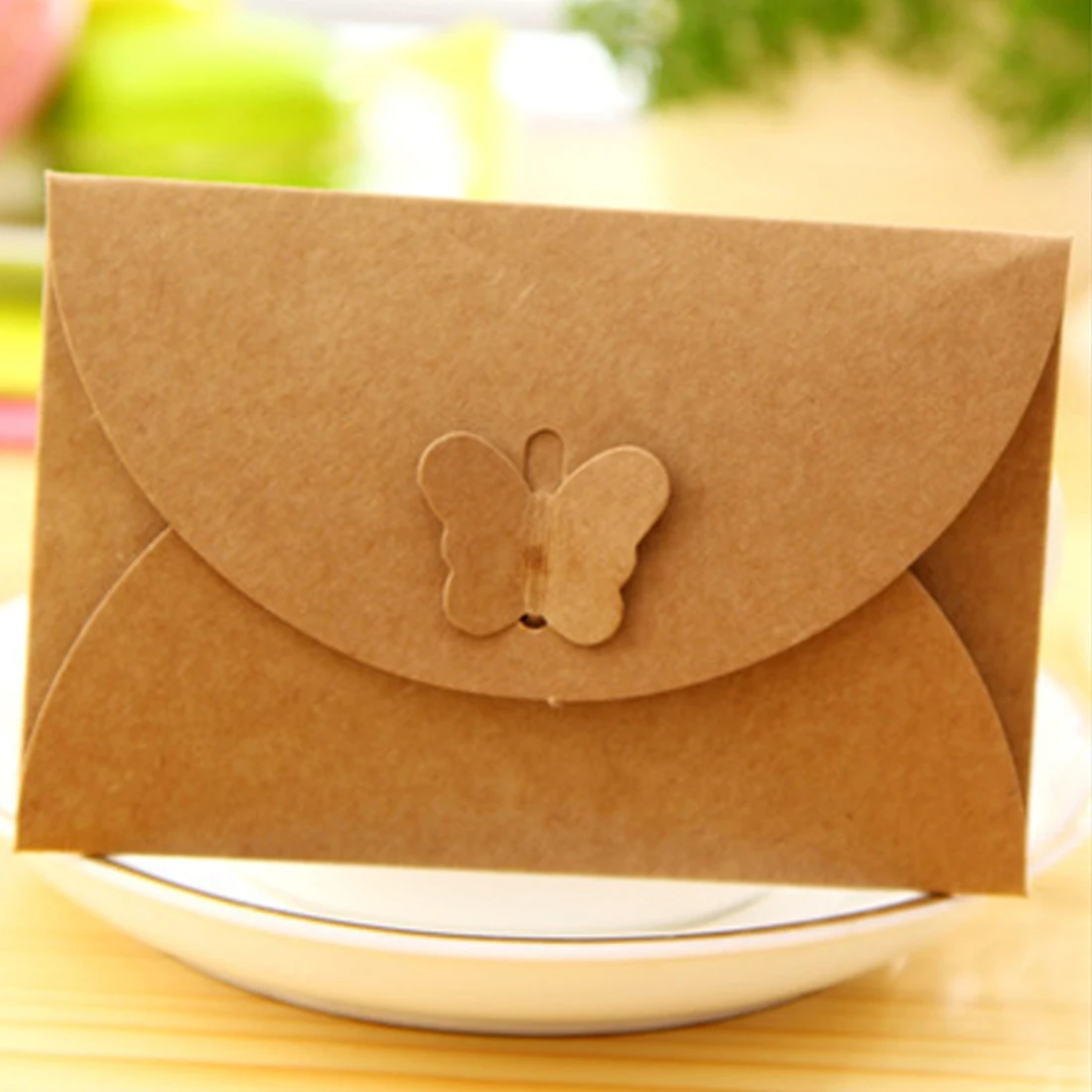 Colored Butterfly Buckle Kraft Paper Envelopes Simple Love Retro Mini Buckle H 