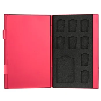 

12 in 1 Aluminum Storage Box Bag Memory Card Case Holder Wallet Large Capacity For 4 * SD Micro SD SDHC SDXC MMC 8 * TF SIM Card