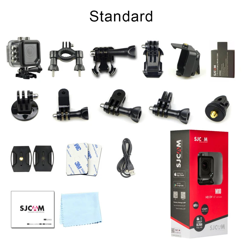 Оригинальная Спортивная Экшн камера SJCAM M10 Full HD 1080P Дайвинг 30 м Водонепроницаемая